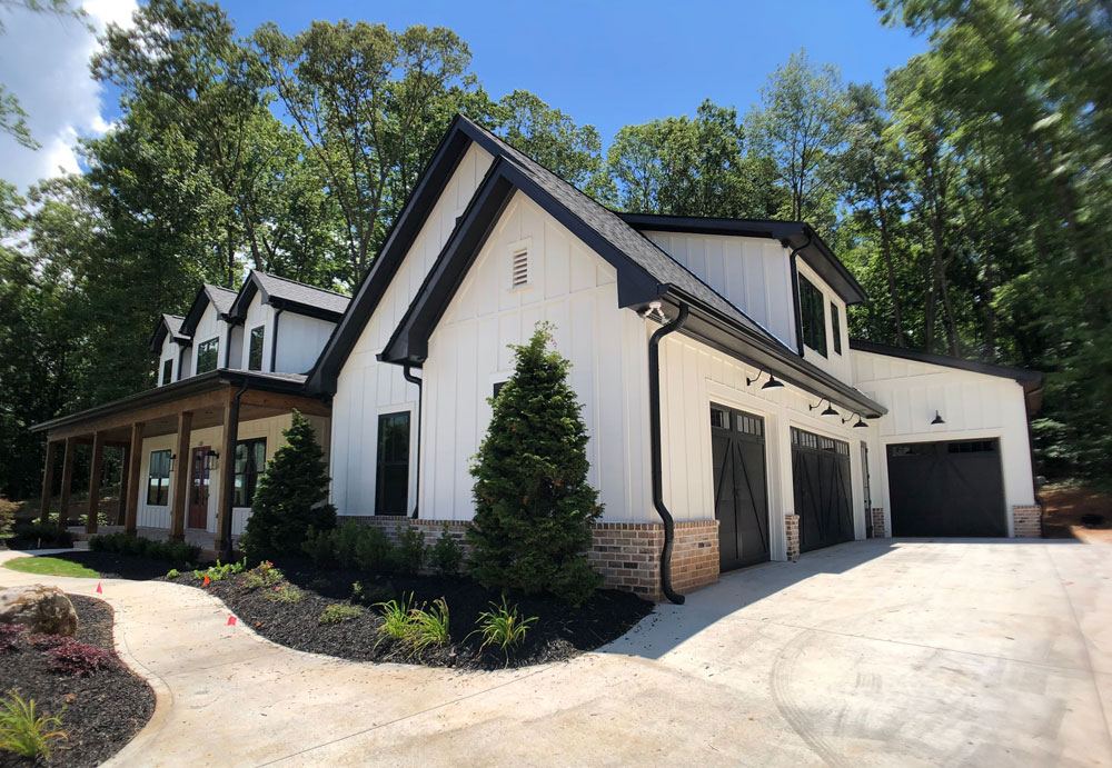 Completed newly built home exterior